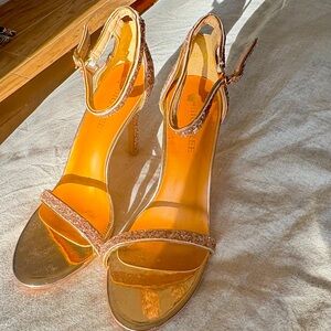 Rose gold sparkly heels 
brand new without a box size 7.5/245